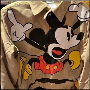 SUPER Rare Mickey & Co Khaki Brown Zip Up Bomber Moto Jacket New w no Tags Small